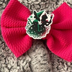 Pink Bow with Witch Pin